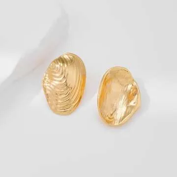 Stylish FILMOON Golden Seashell Earrings for Women