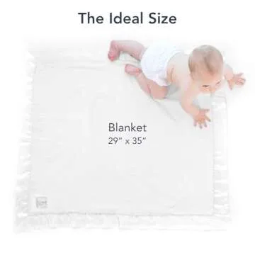 Little Giraffe Baby Blanket - Luxe Soft Blanket with Satin Trim - Baby Stroller Blanket - Newborn Baby Essentials & Baby Gifts - 29x35" - White
