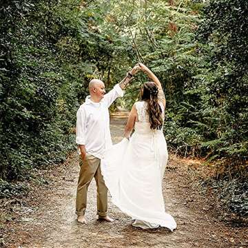 Wedding Dresses for Bride 2023 US 16 White Lace Bridal Gowns for Civil Wedding for Beach Wedding