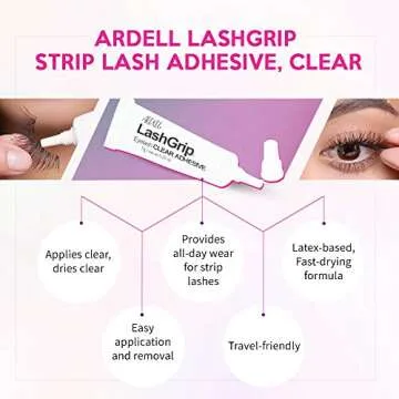 Ardell LashGrip Clear Eyelash Adhesive for Strip Lashes, Waterproof & Long-Lasting Lash Glue, Quick-...