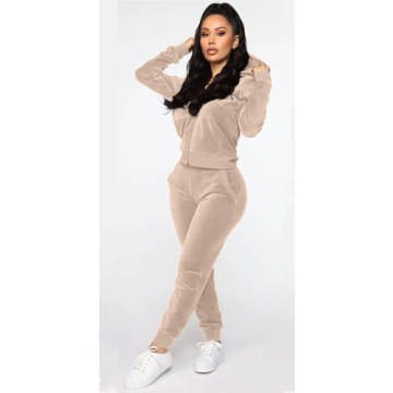 BOGURST Velour Tracksuit Set for Women - Stylish Comfort