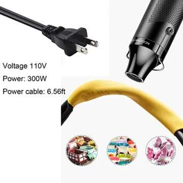 Heat Gun for crafts, 6.6ft Cable 300W 110V Portable Hot Air Gun for DIY Craft Embossing, Shrink Wrap...