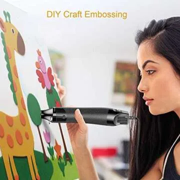 Heat Gun for crafts, 6.6ft Cable 300W 110V Portable Hot Air Gun for DIY Craft Embossing, Shrink Wrapping PVC, Drying Paint, Clay, Rubber Stamp, Multi Function Hand-hold Heat Tools