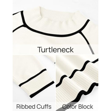 ZESICA Cozy Two Piece Outfit with Turtleneck and Wide Legs