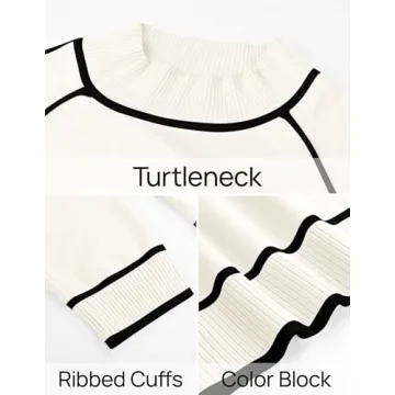 ZESICA Cozy Two Piece Outfit with Turtleneck and Wide Legs