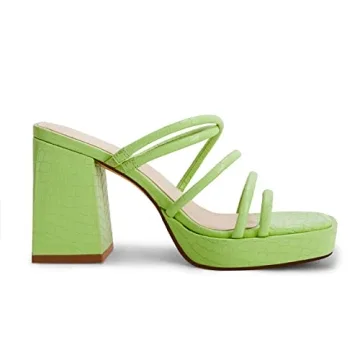 Rilista Chunky Heeled Mules Summer Sandals for Parties