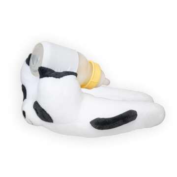 Self Feeding Baby Bottle Holder Cushion - Adjustable Hands Free Bottle Propper for Baby Boy & Girl- Portable Soft Bottle Feeding Pillow for Newborn with Side Handles & Cotton Storage Bag