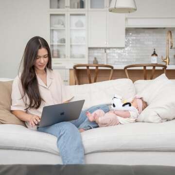 Self Feeding Baby Bottle Holder Cushion - Adjustable Hands Free Bottle Propper for Baby Boy & Girl- Portable Soft Bottle Feeding Pillow for Newborn with Side Handles & Cotton Storage Bag