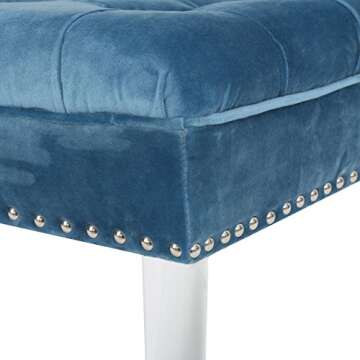 Christopher Knight Home Beatrix Velvet Ottoman, Aqua