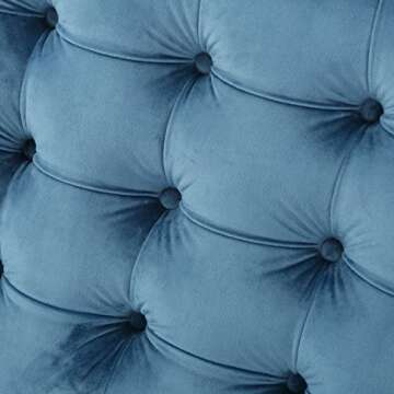 Christopher Knight Home Beatrix Velvet Ottoman, Aqua