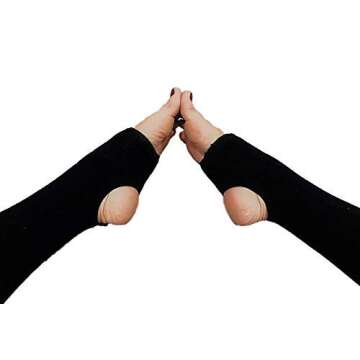 Thigh High Leg Warmers for Women - Pole Dance, Yoga Thigh High Socks to Warm Up Black