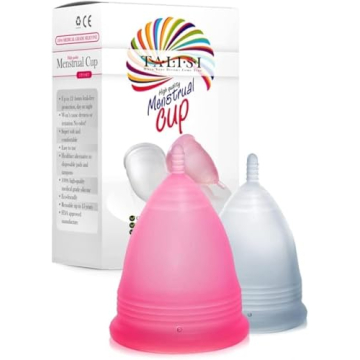 Talisi Menstrual Cups Set of 2 - Reusable Period Kit (Small & Large Sizes) - Super Soft Silicone Reg...
