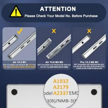 MOSISO Compatible with MacBook Air 13 inch Case 2022 2021 2020 2019 2018 Release A2337 M1 A2179 A193...