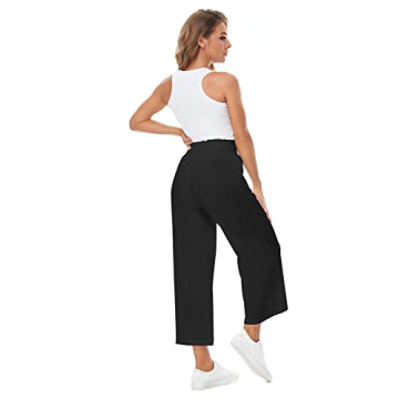 Stylish CNJXJCD Women's Linen Wide Leg Pants with Pockets