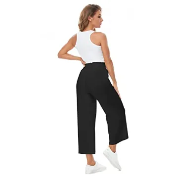 Stylish CNJXJCD Women's Linen Wide Leg Pants with Pockets