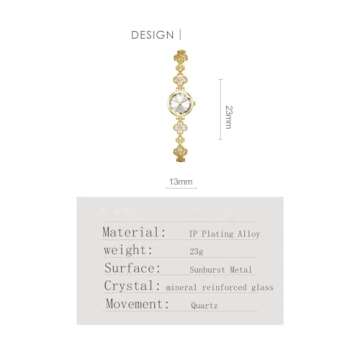 BESTKANG Luxury Ladies Hollow Four Leaf Grass Bracelet Chain Watches Waterproof Fashion Dress Quartz Watch, Gold, ZSB1676