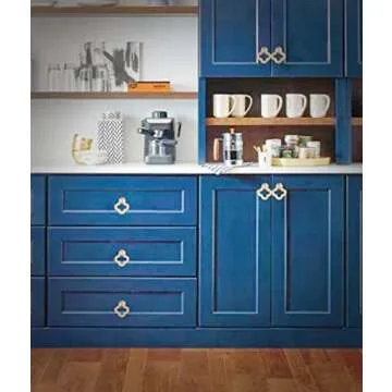 Elegant Gold Clover Knobs for Furniture - 6pcs Set