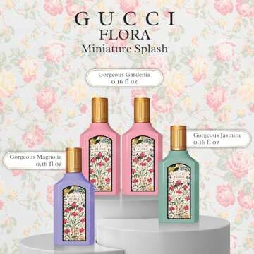 Gucci Flora Perfume for Women Variety Gift Set Mini Splashes 4 X 0.16 Fl oz
