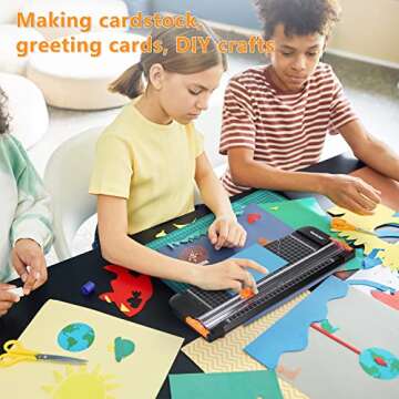 WORKLION Paper cutter - A4 Paper Craft cutter with Security blade for cut Gift Card, Coupon, Label, Cardstock, Photo, 12 inch black office paper trimmer