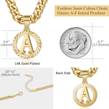 KissYan 14K Gold Initial Necklace for Personalized Elegance