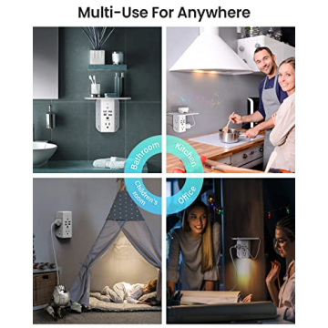 Versatile Wall Outlet Extender with USB Ports and Night Light