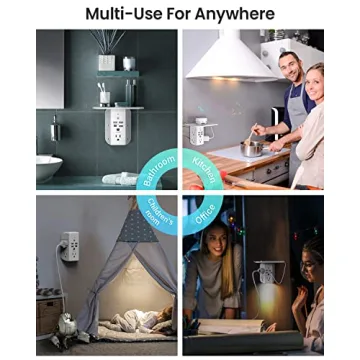 Versatile Wall Outlet Extender with USB Ports and Night Light