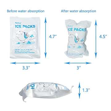 RAINBOW Dry Ice Packs for Shipping Food, Leakproof Cool Packs