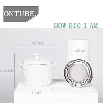 Ceramic Bacon Grease Container Keeper with Strainer, Frying Oil Storage Can, White