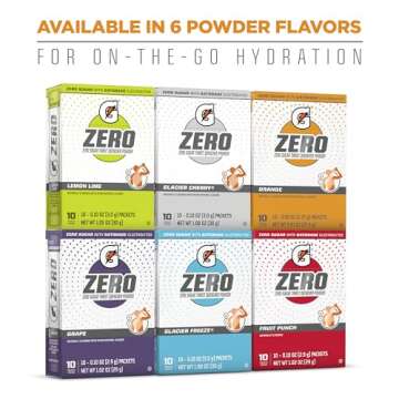 Gatorade G Zero Variety Pack, Electrolyte Drink Mix, 30 Pack