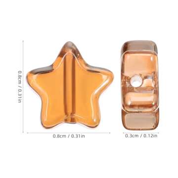 Sewroro 100 Pcs Star Beads, Star Spacer Beads Star Charm Pendant Crystal Beads for DIY Craft Jewelry Making Bracelets Necklace Earrings