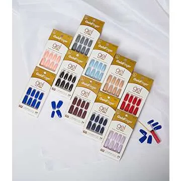 Gold Finger Glam Ready to Wear Gel Manicure Set