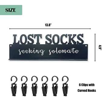 Lost Socks Laundry Sign, Farmhouse Laundry Room Decor and Accessories, Metal Laundry Room Organizati...