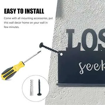 Lost Socks Laundry Sign, Farmhouse Laundry Room Decor and Accessories, Metal Laundry Room Organization with 6 Clips, Lost Sock Sign Wall Decor,13.4×4.5 inches, Black