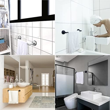 DGYB Suction Cup Towel Bar for Bathroom 17 Inch Matte Black Towel Holder Stainless Steel Premium Kitchen Towel Rack Wall Mounted