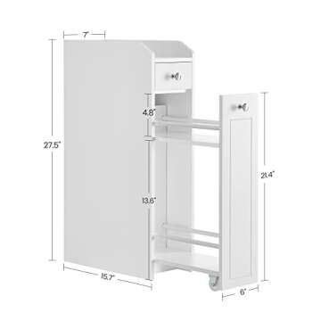 VASAGLE Slim Bathroom Storage Cabinet with Drawers