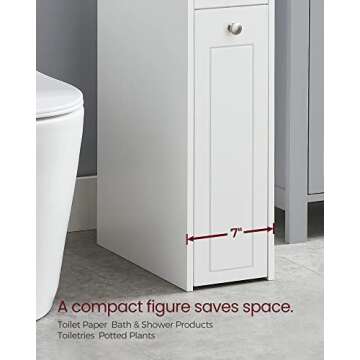 VASAGLE Slim Bathroom Storage Cabinet with Drawers