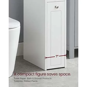 VASAGLE Slim Bathroom Storage Cabinet with Drawers