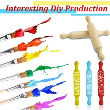 Suclain Mini Wooden Rolling Pins for Kids Baking & Crafting