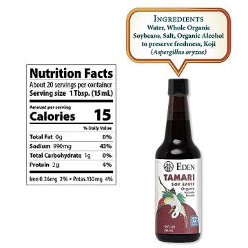 Eden Organic Tamari Soy Sauce, Naturally Fermented from Non GMO USA Soybeans, Gluten Free, 10 oz