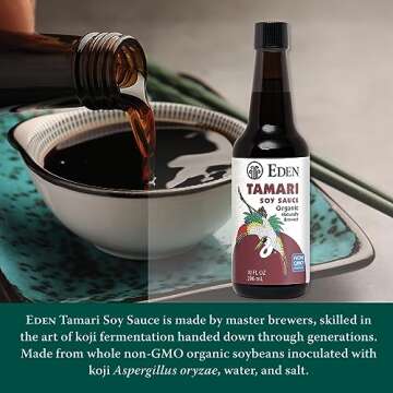 Eden Organic Tamari Soy Sauce, Naturally Fermented from Non GMO USA Soybeans, Gluten Free, 10 oz