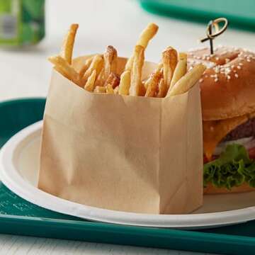 Brown Paper Bags for Snacks,100 Pack, Greaseproof Kraft Paper Bags, Recyclable, and Biodegradable, Small Brown Paper Bags For Popcorn, Cookies, Fries, Crafts, Gift Wrapping Bag in Bulk