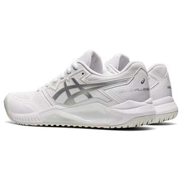 ASICS Women's Gel-Challenger 13 Tennis Shoes, 8, White/Pure Silver