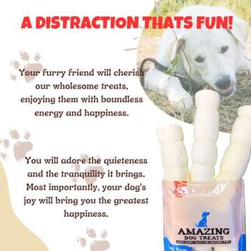 Amazing Dog Treats - Beef Cheek Rolls-(Mega Thick 10" - 6 Pcs) No Hide - Safe Rawhide Alternative Dog Chew - Great for Power Chewers - Long Lasting Dog Chew - No Splinters - Retriever Rolls for Dogs