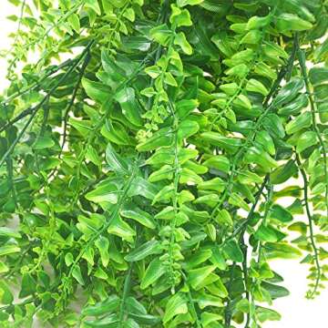 Artificial Plants Vines Fern Persian Rattan Fake Hanging Plant Faux Hanging Boston Ferns Flowers Vin...