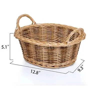 Rurality Small Empty Gift Basket to Fill Chocolate,Nuts,Coffee,Cookies for Women,Holiday,Easter,Mother's Day,Birthday,Present Hamper with Handle,Small