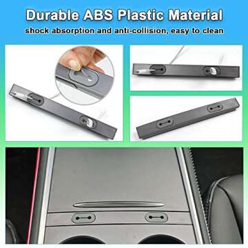 Carbar Tesla USB Hub for Model 3 2021-2023, Model Y 2019-2023 Automotive Center Console Cable Organi...