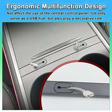 Carbar USB Hub for Tesla Model 3 and Model Y Accessories