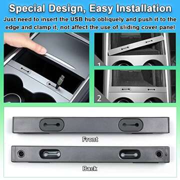 Carbar USB Hub for Tesla Model 3 and Model Y Accessories