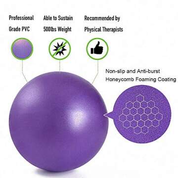 2Pcs Mini Exercise Balls - Professional Grade Anti Burst Heavy Duty and Slip Resistant Small Pilates...