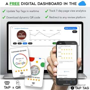 Tap Tag- Tap Review Card, Compatible with Google, tap Card for Reviews, Review Filtration, tap to Instantly get Reviews, Works with Any Smartphone, Instant Reviews